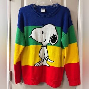 Peanuts Snoppy Colorful Striped Sweater